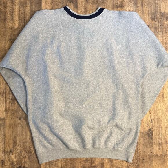 US Navy VTG Gear For Sports Oversized Twill Embroidered Sweatshirt Gray Unisex L - Picture 9 of 9